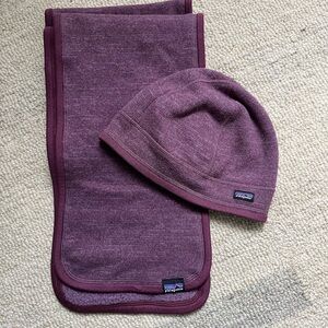 Patagonia Purple Better Sweater Fleece Hat and Scarf Set